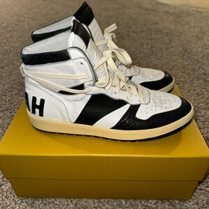 Rhude Rhecess Hi Black and White High-Top Sneakers